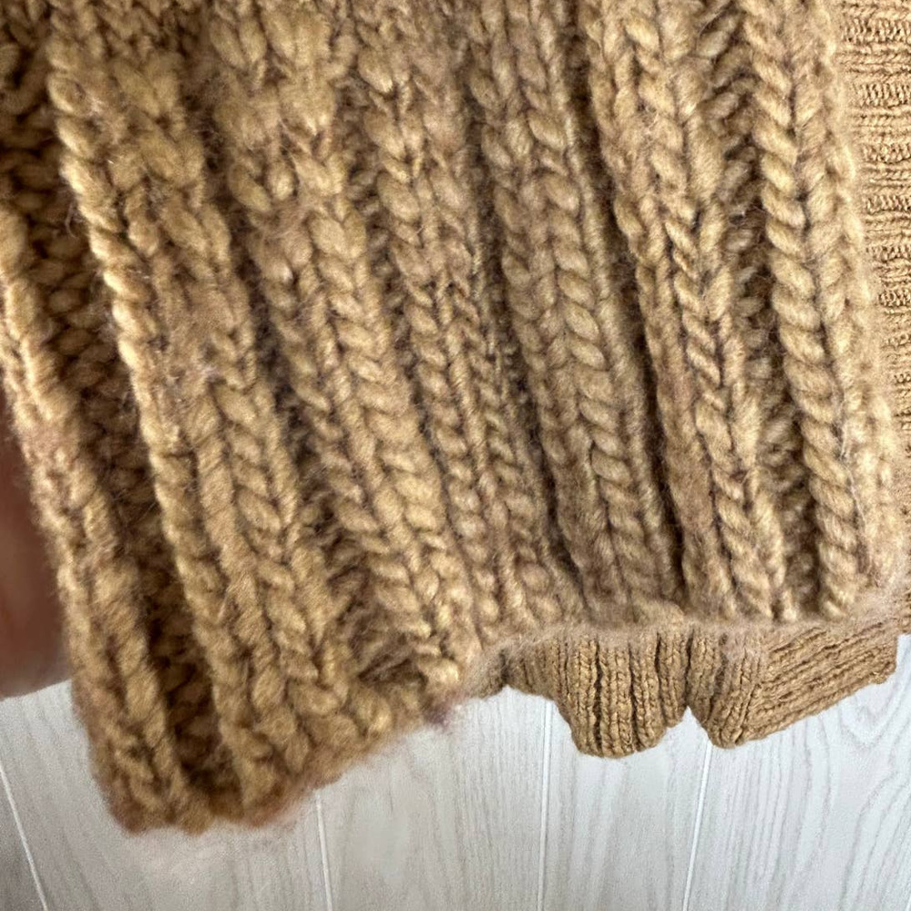 Mercer & Madison Cardigan Sweater Women's Size L Camel Tan Wool Blend Coatigan - Picture 5 of 10